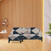 Left Aligned 2 Seater Left Aligned Chaise Navy Cubes Sofa Cover
