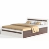BLUEWUD Pollo King Size Engineered Wood Platform Bed with Storage Box for Bedroom Home Furniture (Wenge & White)