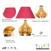 Ingram Glass and Metal Table Lamp With Maroon Cotton Shade