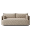 Cozychic Wood 3 Seater With Upholstery Non Storage Sofa In Beige Colour