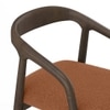 Massa Solid Wood And Sanwar 4 Seater Round Dining Table with 4 Zen Solid Wood Dining Armchair in (Finish: Danish Walnut, Colour: Rust Boucle)