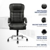 Kepler Brooks Amelia Premium Leatherette Office Desk Chair in Black Colour
