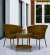 Lismore  Wicker Table And Chair Set In Beige Brown Dual Tone Finish