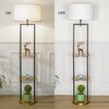 Gallow Metal Multiutility Shelf Floor Lamp With White Cotton Shade