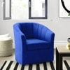 Accentrin Swivel Solid Wood Accentrel Chair in Navy Blue Colour