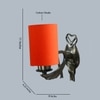 Devansh Metal Electric Wall Light in Antique Gold Colour with Orange Shade Count of 1 Light