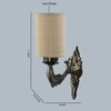 Devansh Metal Electric Wall Light in Antique Gold Colour with Beige Shade Count of 1 Light