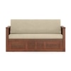 Bram 3 Seater Sofa Cum Bed in Honey Finish with Macadamia Brown Colour