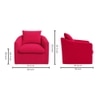 Oxford Boucle Fabric Lounge Chair in Red Colour