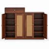 Danta Sheesham Wood  4 Door 1 Drawer Cabinet In Provincial Teak Finish  with Rattan Door