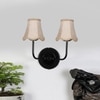Devansh Dual Black Wallmounted Lamp With Beige Jute Shade