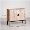 Artism Solid Mango Wood Sideboard with 2 Door Handcarved in Natural Finish