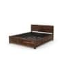 Somi Solid Sheesham Wood King Size Hydrolic Storage Bed In Natural Teak Finish