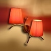 Devansh Metal Electric Wall Light in Gold Colour with Orange Shade Count of 2 Lights
