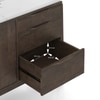 Lunar Solid Wood and Carrara White Marble Sideboard In Danish Walnut Finish