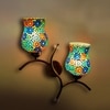 Devansh Metal Electric Wall Light in Gold Colour with Multi Shade Count of 2 Lights
