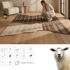 Handmade Wool Shaped Rug Modern Abstract Brown Beige 9 x 12 Feet Carpet