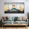 The Castle Decor Abstract Wall Painting Wooden Framed 27x48 Inch for Living Room (Style 6)