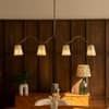 Kaze Handicrafted Linear Chandelier in Golden and White Colour