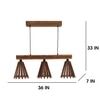 Funnel 3 Series Brown Solid Wood Cluster Hanging Light