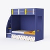 Pinwheels Trundle Bunk Bed In Blue Colour