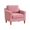 Menta Boucle Fabric Lounge Chair in Pink Colour