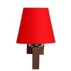 Devansh Solid Wood Electric Wall Light in Red Colour with Red Shade Count of 1 Light