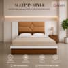 AIAN Beckley Queen Size Upholstered Platform Bed Walnut
