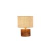 Daenerys White Jute table lamp with Natural Wood Base
