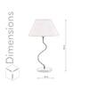 Lysandra Zigzag Antique Brass Table Lamp with White Cotton Shade