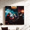 Dark Villain Poker Graffiti Canvas Wall Painting Casino Decor 22x22 Inch