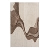 Handmade Wool Area Rug Modern Abstract Wave Brown Beige 6 x 9 Feet Carpet