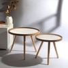 Marwood Round Table Set of 2 by De Maison Decor in Classical Design in White Finish