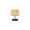Tyler White Jute table lamp with brown wood base