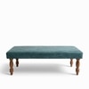 Cairo Sheesham Wood Accent Bench (Blue Jacquard Work Fabric Teak Finish)