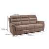 Silvana Three Seater Motorized Fabric Recliner in Taupe Beige Colour