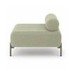 Doe Buck Luxury Boucle Accent Lounge Chair in Sage Colour with Black Metal Legs