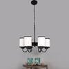 Devansh Dual Black Wallmounted Lamp With Cotton Off-White Shade
