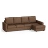 Apollo Sofa (Colour : Mocha, Cushion : Soft, Back Type : High Back, Seating Capacity : Right Aligned 3 Seater + Right Aligned Chaise + Ottoman)