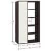 Nikola Large Crockery cum Bookshelf and Divider Unit in Antique Ebony Ivory Colour