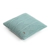 Cable Moss Dull Blue Cotton Cushion Cover 16X16  Inches