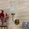 Devansh Metal Electric Wall Light in Gold Colour with White Shade Count of 1 Light