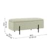 Doe Buck Luxury Boucle Storage Bench in Sage Colour with Black Metal Legs