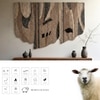 Abstract Organic Handmade Natural Wool Wall Art Brown Taupe 7 x 5 Feet