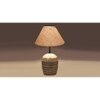 Beige Jute with White Brushed Wood Table Lamp