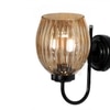 Devansh Metal Electric Wall Light in black Colour with Lavender Shade Count of 1 Light