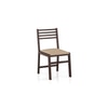 Caprica Solid Wood Dining Chair Set Of 2 In Mango Walnut Finish With Sandshell Beige