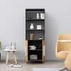 Hexa Engineered Wood Bookshelf Multipurpose Storage Rack in Slate Grey and Giant Wood Colour