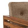 Raymond Wooden Sofa - Teak Finish (Safari Brown) (Finish : teak; Custom Set - Sofas : 0001; Standard Set - Sofas : none; Sofa Material : fabric; Sofa Size : regular; Sofa Type : regular; Colour : safari brown)