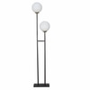 Moonlight 2 Light Floor Lamp In Black Finish With Opal Glass Diffuser